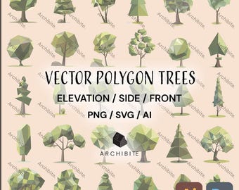 Vector Cutouts - Polygon Trees Elevation