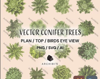 Vector Cutouts - Conifer Trees Plan