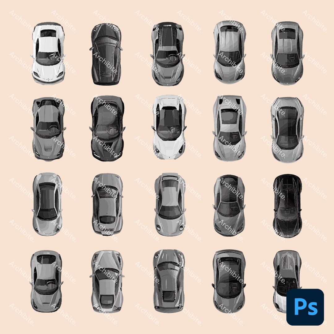 Photoshop Brushes - Top View Sports Cars - Etsy