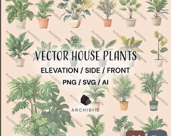 Vector Cutouts - House Plants Elevation