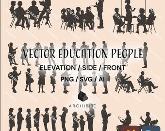 Vector Cutouts - Silhouette Education People
