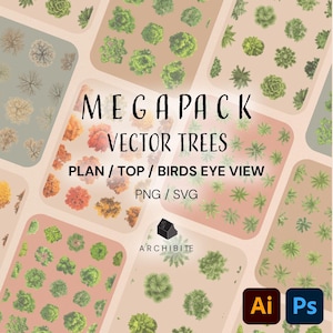Megapack Vector Top View Trees