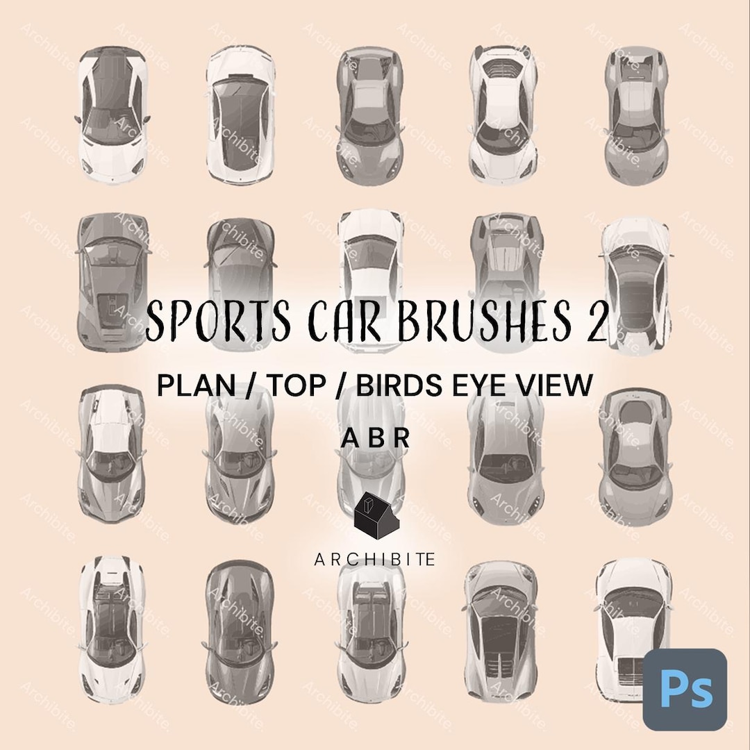 Photoshop Brushes - Top View Sports Cars 2 - Etsy