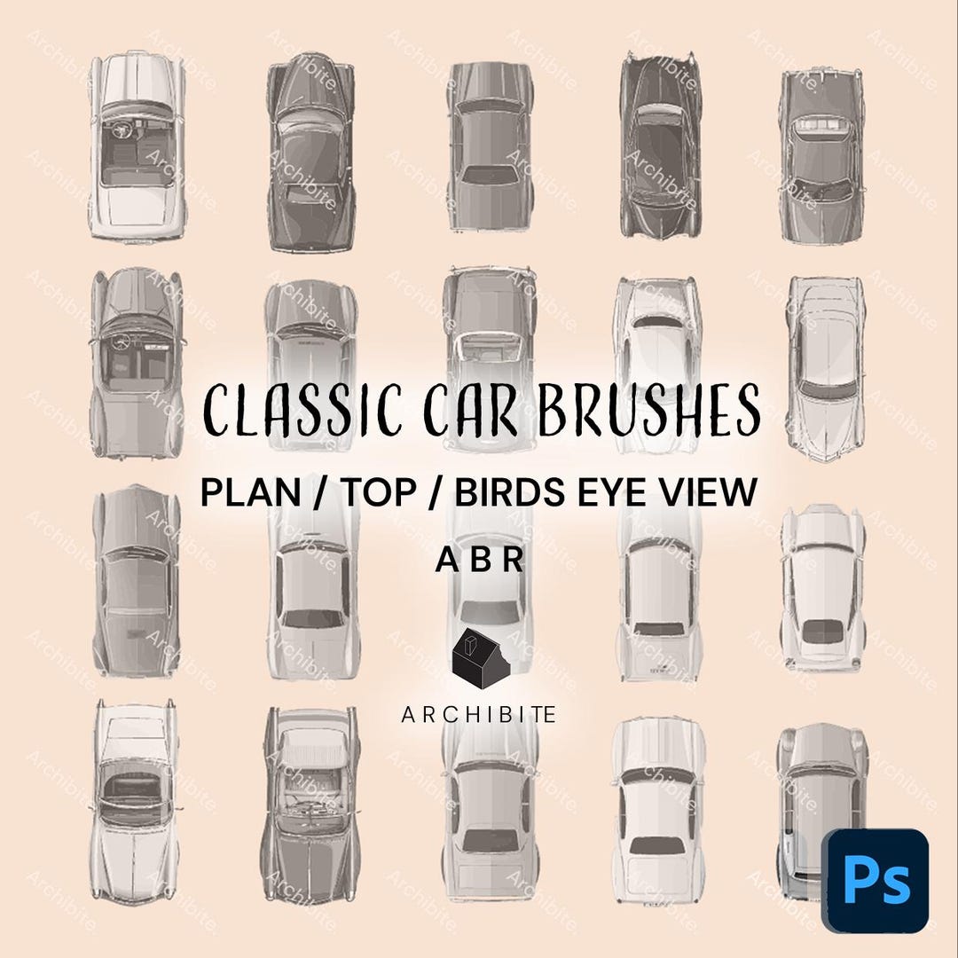 Photoshop Brushes - Top View Classic Cars - Etsy