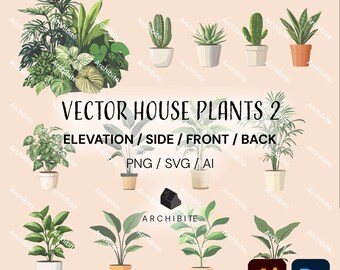 Vector Cutouts - House Plants Elevation 2