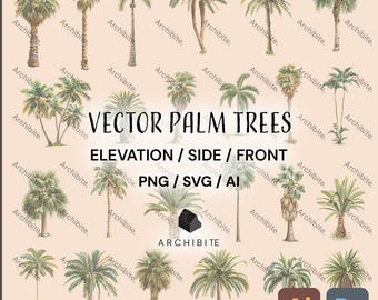 Recortes vectoriales - Elevación de palmeras