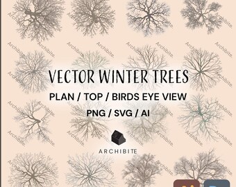 Vector Cutouts - Winter Trees Plan