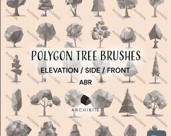 Photoshop Brushes - Polygon Trees Elevation