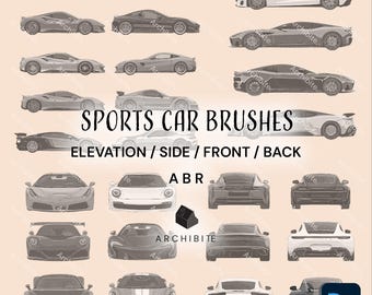 Photoshop Brushes - Side View Sports Cars