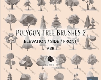 Photoshop Brushes - Polygon Trees Elevation 2