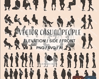 Vector Cutouts - Silhouette Casual People