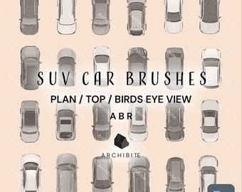 Photoshop Brushes - Top View SUV Cars
