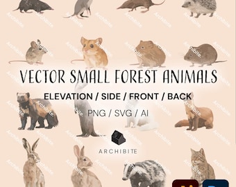 Vector Cutouts - Small Forest Animals Elevation