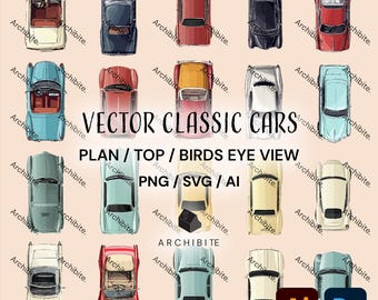 Vector Top View Classic Cars