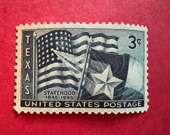 50 Texas Postage Stamps Blue 1945 Centennial Unused Sheet