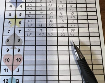 Five Crowns Score Sheet, Game Night Tracker (Digital Download)