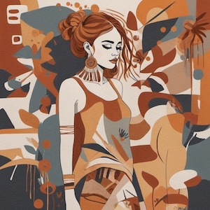 Boho weibliche Illustration