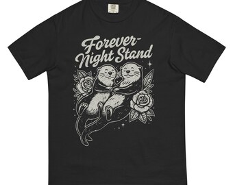 Vintage Otter Couple Comfort Colors T-Shirt: Romantic Showgirl Tee