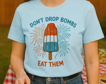 Bomb Pop 4th of July Youth T-Shirt: Funny Patriotic Tee