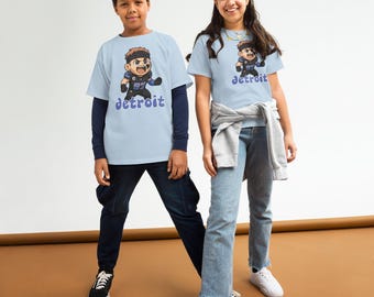 Camiseta Aidan Hutchinson Chibi – Camiseta Detroit Youth Game Day