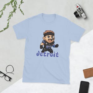 Aidan Hutchinson Chibi T-Shirt: Detroit Lions Cartoon Tee