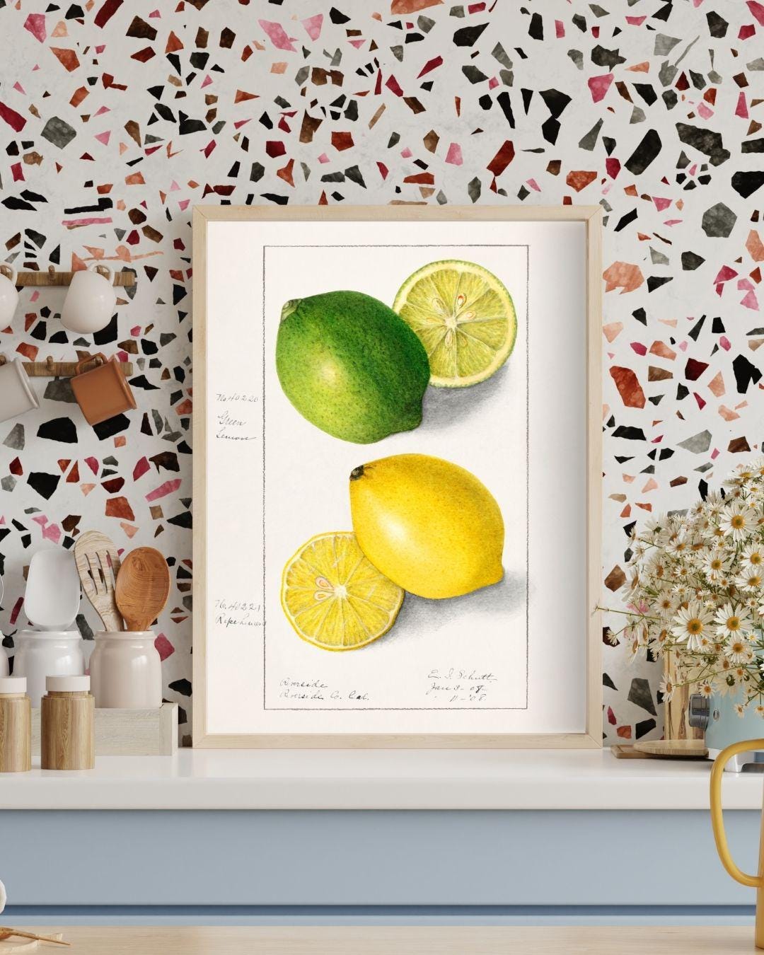 Vintage Lemon Botanical Print - Etsy