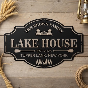 Personalized Lakehouse Metal Sign, Lakehouse Decor,Outdoor Metal Sign,Custom Lakehouse Gift,Custom Family Name Sign,Father's Day Gift 画像 6