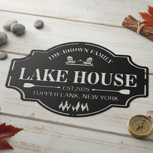 Personalized Lakehouse Metal Sign, Lakehouse Decor,Outdoor Metal Sign,Custom Lakehouse Gift,Custom Family Name Sign,Father's Day Gift 画像 2