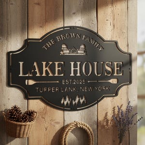 Personalized Lakehouse Metal Sign, Lakehouse Decor,Outdoor Metal Sign,Custom Lakehouse Gift,Custom Family Name Sign,Father's Day Gift 画像 7
