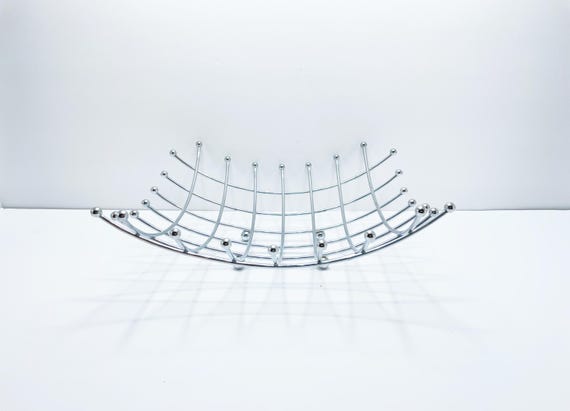 Vintage 1990s IKEA Metal Wire Fruit Bowl | Fruit Basket | Retro Kitchen Decor | Postmodern Minimalist Decor
