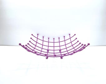 Vintage IKEA Purple Metal Wire Fruit Bowl | Fruit Basket | Retro Kitchen Decor | Postmodern Minimalist Decor | 1990's Kitchen
