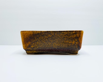Vintage West Germany Vetter Stoneware Pottery Planter Mid Century Planter Orange Rust Brown Splatter Glaze W. Germany Marked Vetter 358 75