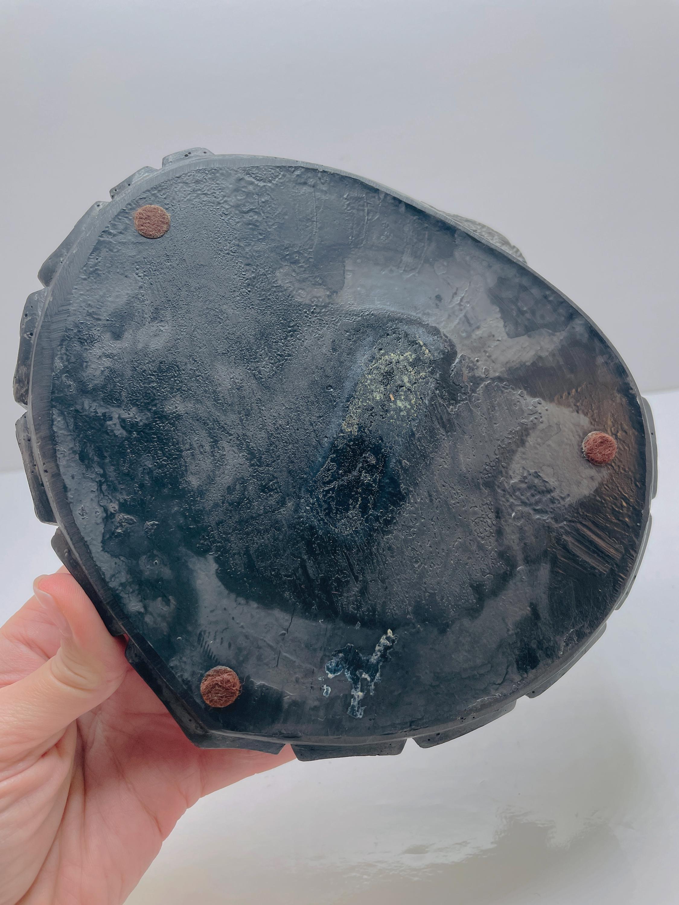 ヴィンテージ ココ ジョーのフラガール 灰皿：黒溶岩ティキ