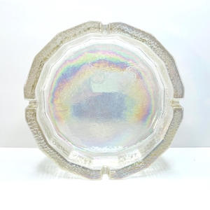 Posacenere vintage Blenko in vetro iridescente / Portagioie MCM / Decorazione di metà secolo