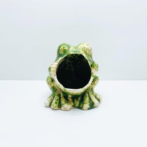 Vintage Ceramic Frog Sponge Scrubbie Holder | Retro Kitchen Decor | 1970s Kitsch | Green Frog Kitchen Accessory