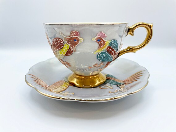 SHAFFORD JAPAN MORIAGE RAISED ROOSTER HAND DECORATED
