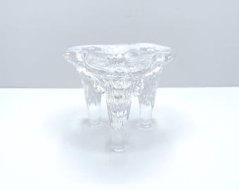Vintage Kosta Boda Igloo Candle Holder Göran Wärff | 3-Footed Icicle Crystal Glass | MCM Swedish Art Glass | 1970s Scandinavian Decor