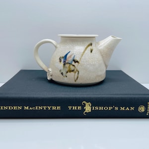 Vintage Studio Pottery Teapot | Artist Signed | Single Use Teapot | Hand Painted Glaze Work