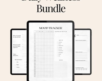 Daily Wellness Bundle: Mood Tracker, Affirmations & Journaling Templates