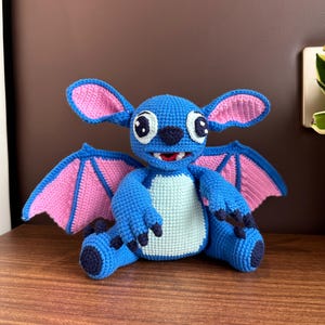 Monstruo Azul Alado Amigurumi - Patrón de crochet PDF - Tutorial fácil paso a paso para principiantes