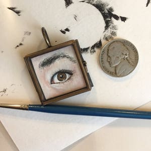 Custom Lover's Eye Miniature Painting 18th 19th c. Century without locket image 8