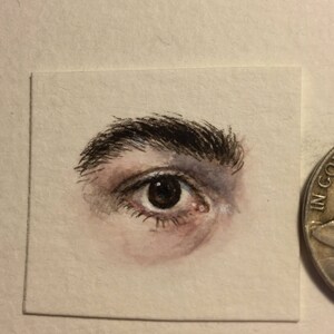 Custom Lover's Eye Miniature Painting 18th 19th c. Century without locket image 7
