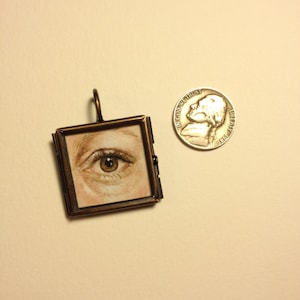 Custom Lover's Eye Miniature Painting 18th 19th c. Century without locket image 1