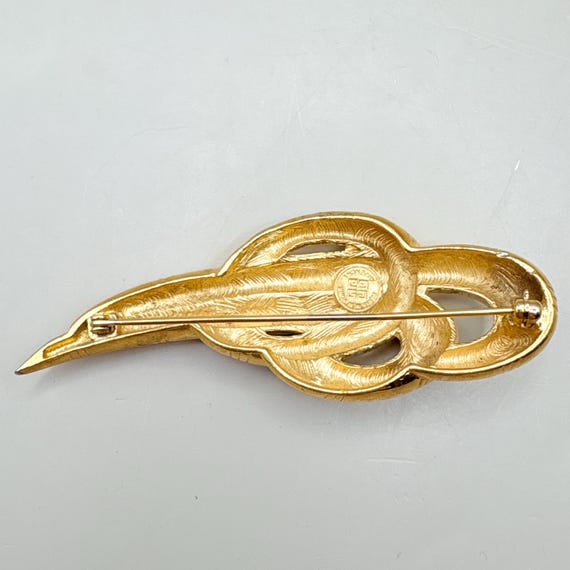 Vintage Givenchy Gold Tone Knot Brooch – 1980s Sculptural Designer