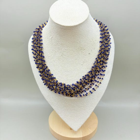 Vintage K.J.L. Kenneth Jay Lane Cobalt Blue Glass… - image 6