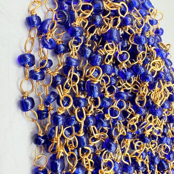 Vintage K.J.L. Kenneth Jay Lane Cobalt Blue Glass… - image 7