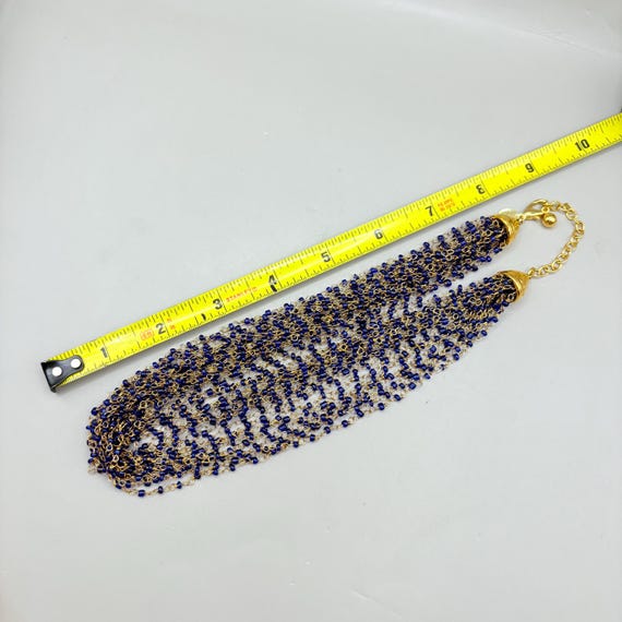 Vintage K.J.L. Kenneth Jay Lane Cobalt Blue Glass… - image 9