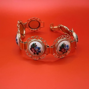 Vintage Petit Point Station Bracelt