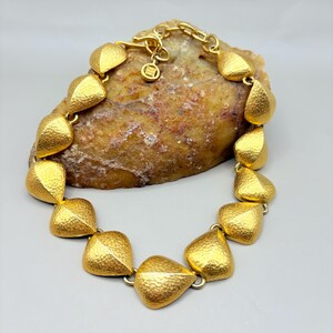 Vintage Givenchy Hammered Gold-Tone Necklace: 1980s Designer Choker