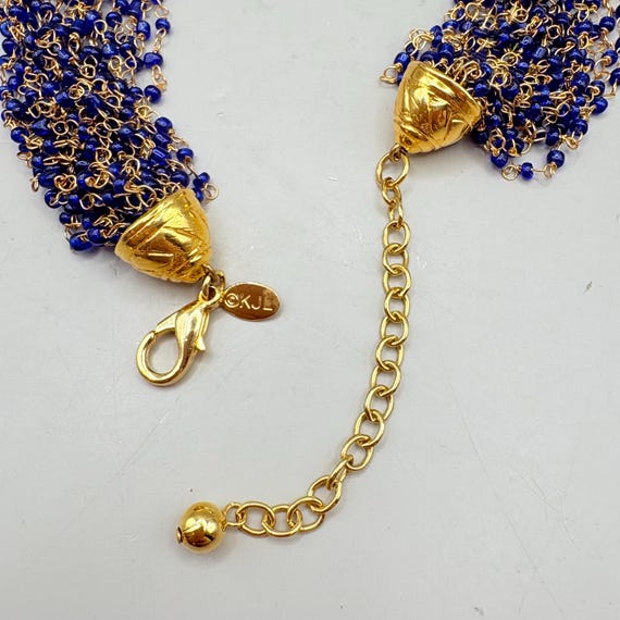 Vintage K.J.L. Kenneth Jay Lane Cobalt Blue Glass… - image 8